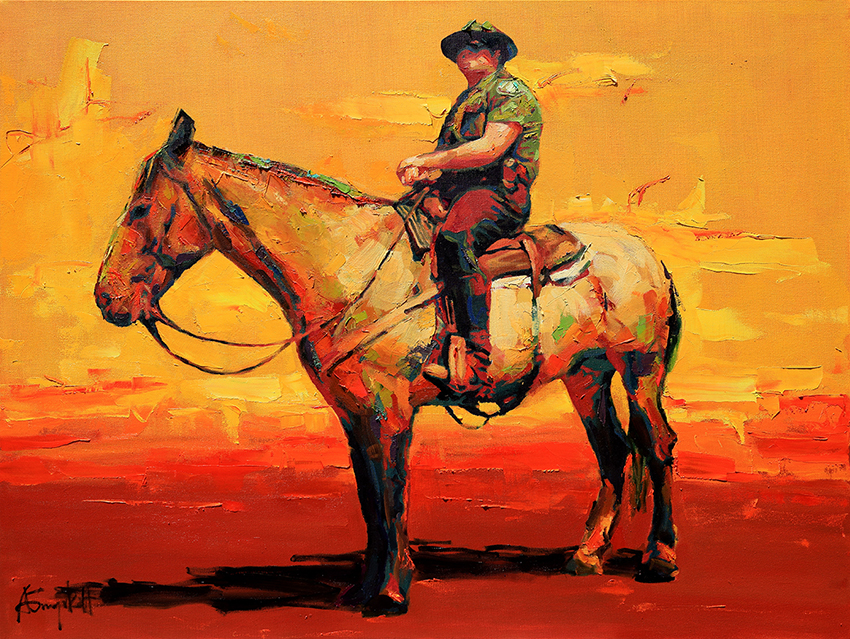 Equine Force, Painting of a police officer riding a horse