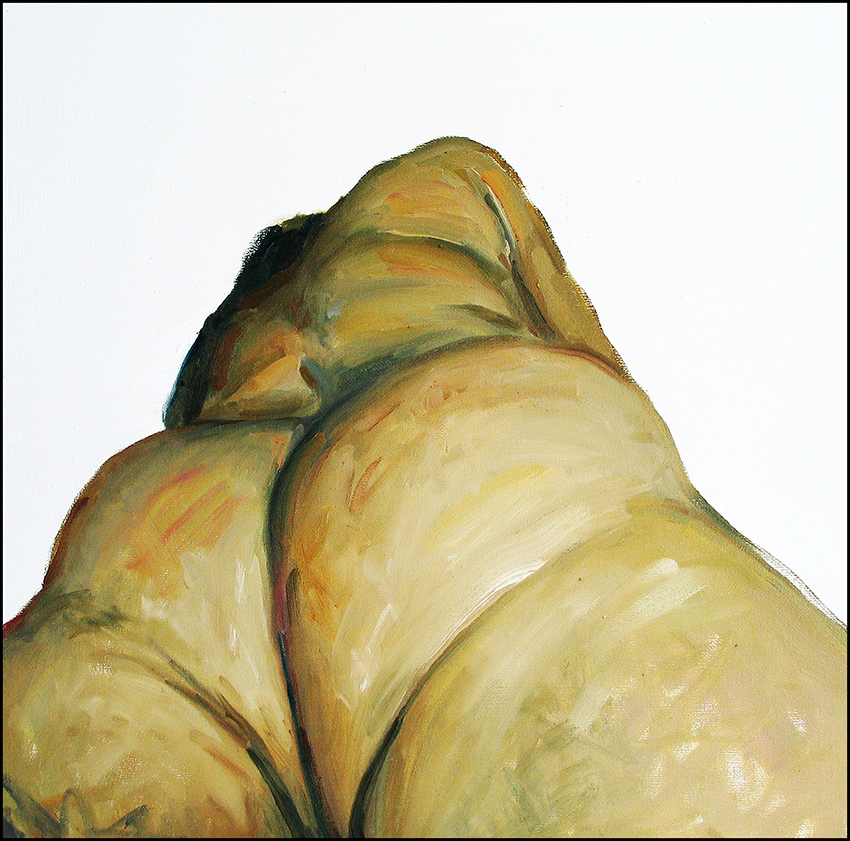 Nude #28, Painting of a nude large male figure, bottom side