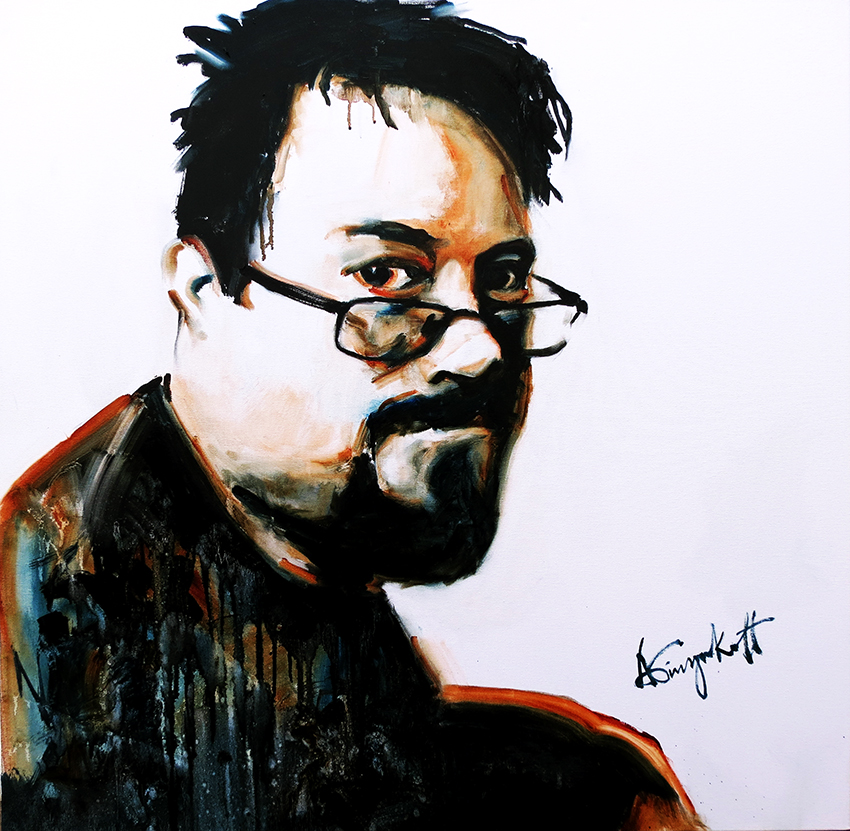 Frank, portrait painting of a man in watercolor style