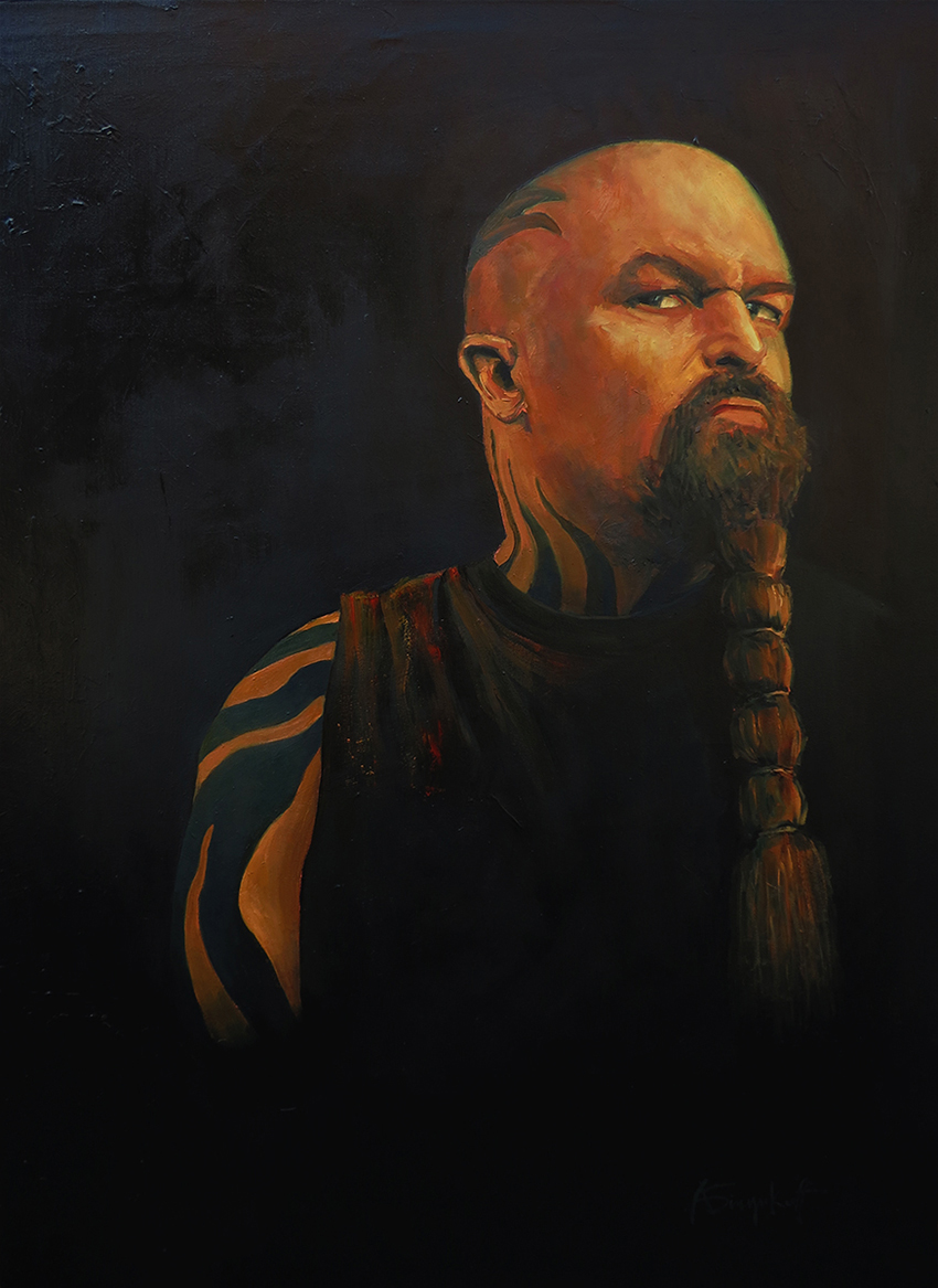 Diabolus In Musica, portrait painting of Kerry King of Slayer