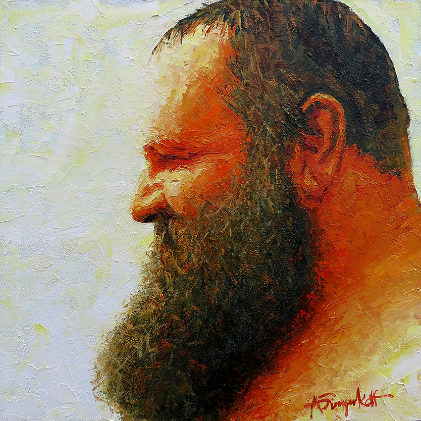 Lawrence, portrait painting of an man with a full beard