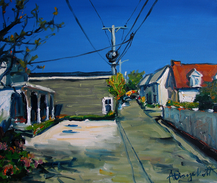 Landscape painting, Provincetown, Pearl street, Fine Art Works Center